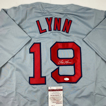 Autographed Fred Lynn Boston Grey Baseball Jersey JSA COA | Certified Authentic Signed Memorabilia | vintageantiquesgifts.com