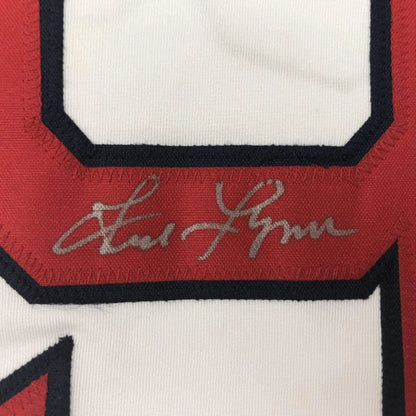 Autographed Fred Lynn Boston white baseball jersey back with number 8, JSA COA