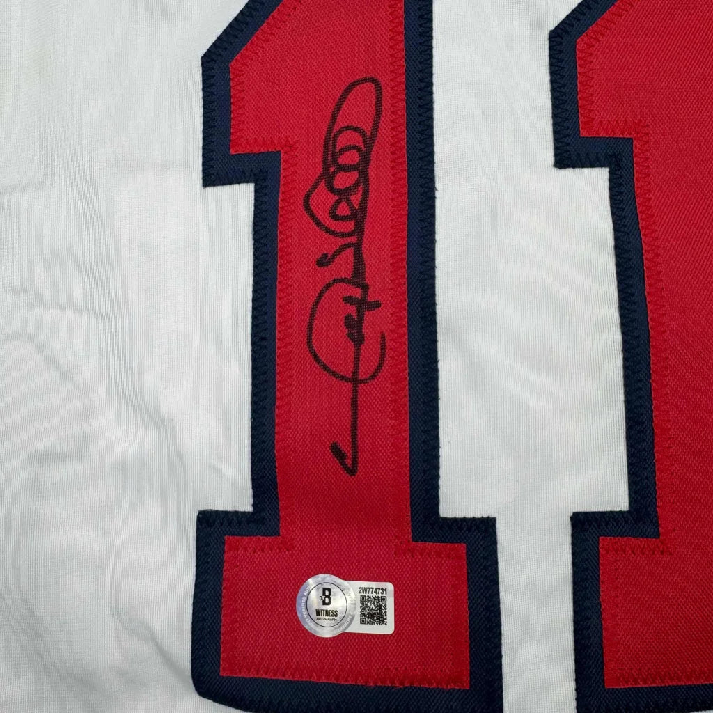Autographed Gary Sheffield Atlanta Braves white custom jersey with number 11, Beckett BAS COA