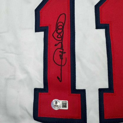 Autographed Gary Sheffield Atlanta Braves white custom jersey with number 11, Beckett BAS COA