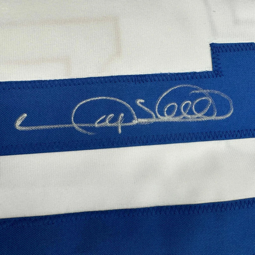 Gary Sheffield autographed LA Dodgers white custom jersey with blue stripes, PSA/DNA