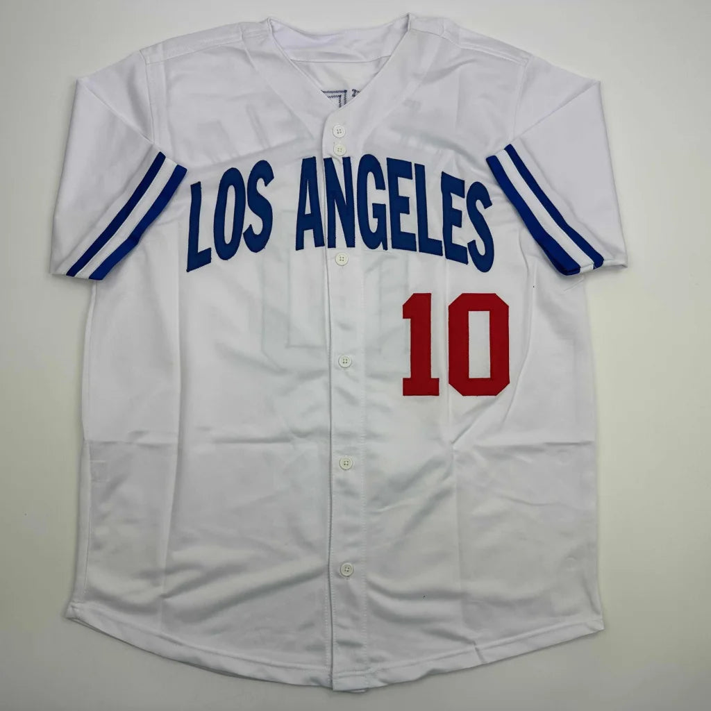 Autographed Gary Sheffield Los Angeles white custom jersey number 10