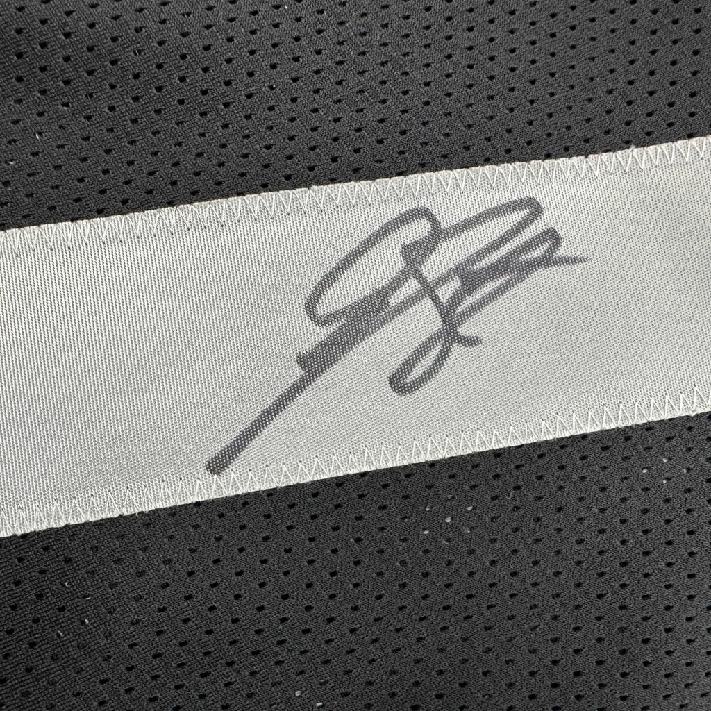 Autographed/Signed Geno Smith Oakland Black Football Jersey Beckett BAS COA