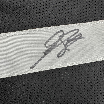 Autographed/Signed Geno Smith Oakland Black Football Jersey Beckett BAS COA