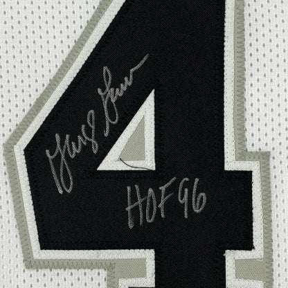 Autographed George Gervin HOF 96 San Antonio White Basketball Jersey JSA COA | Authenticated Signed Sports Jersey | vintageantiquesgifts.com
