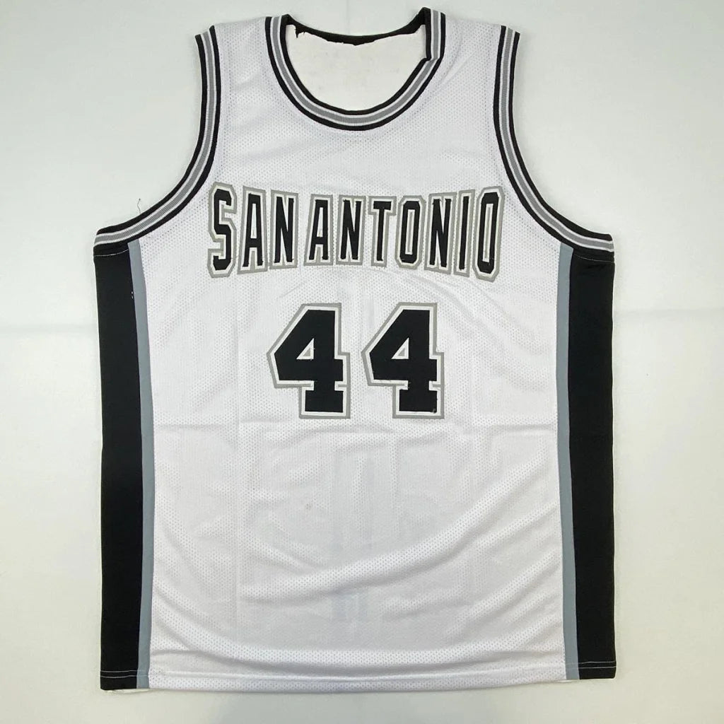 Autographed George Gervin HOF 96 San Antonio White Basketball Jersey JSA COA | Authenticated Signed Sports Jersey | vintageantiquesgifts.com