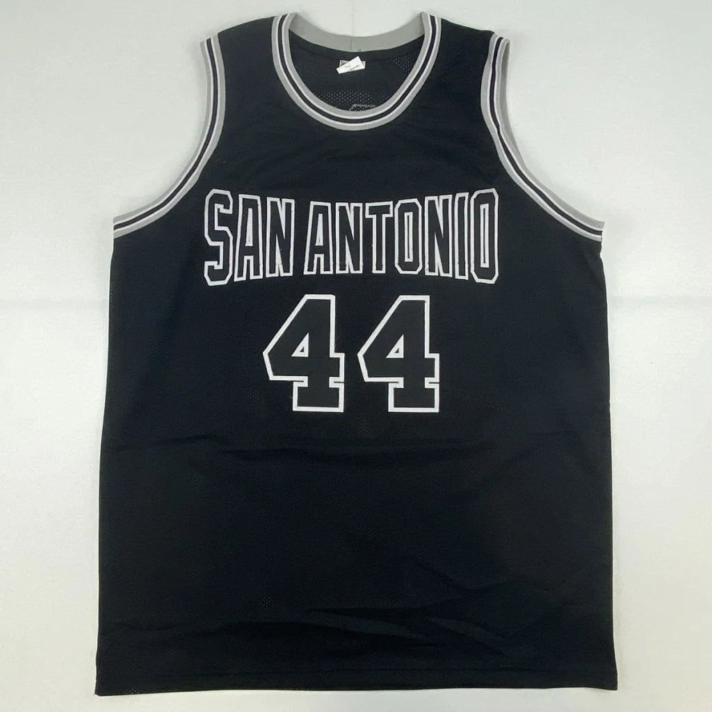 Autographed George Gervin San Antonio Black Basketball Jersey Beckett BAS COA | Authenticated Signed Sports Jersey | vintageantiquesgifts.com