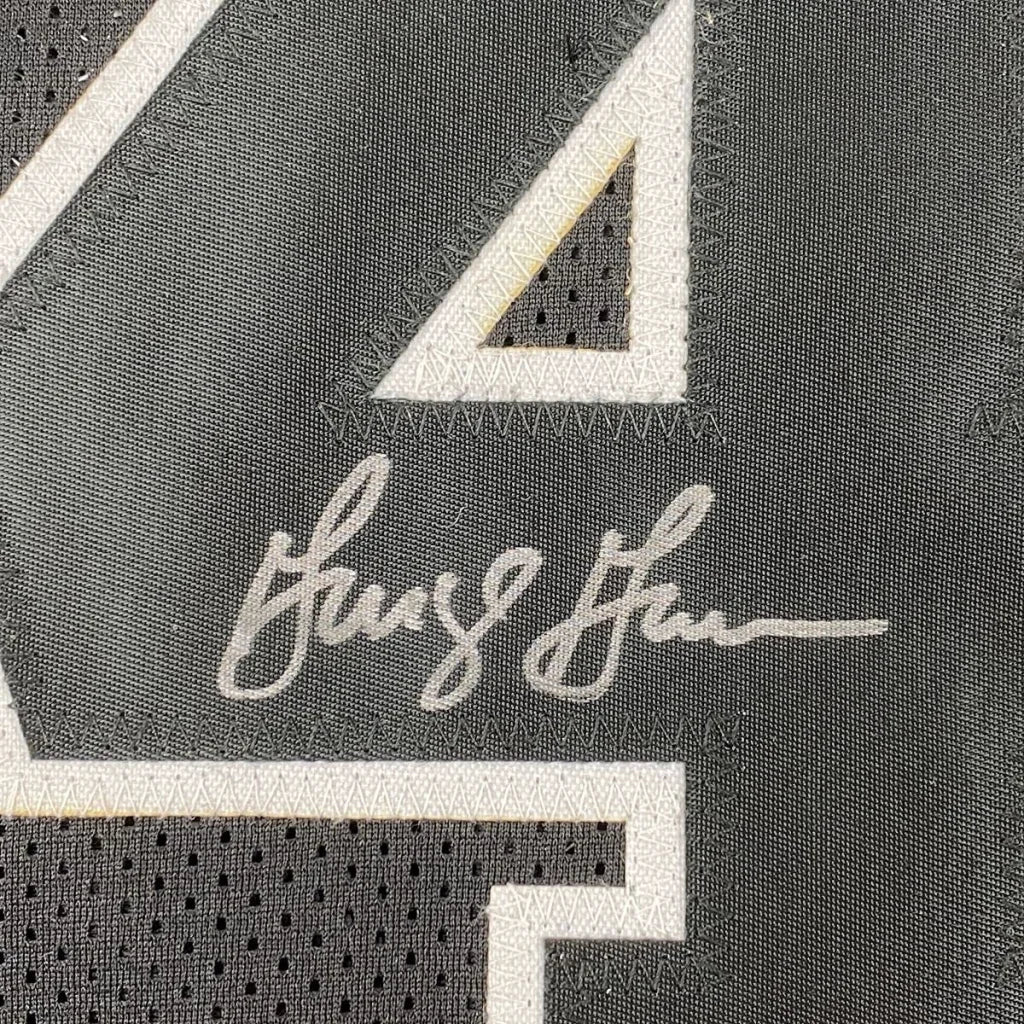 Autographed George Gervin San Antonio Black Basketball Jersey Beckett BAS COA | Authenticated Signed Sports Jersey | vintageantiquesgifts.com