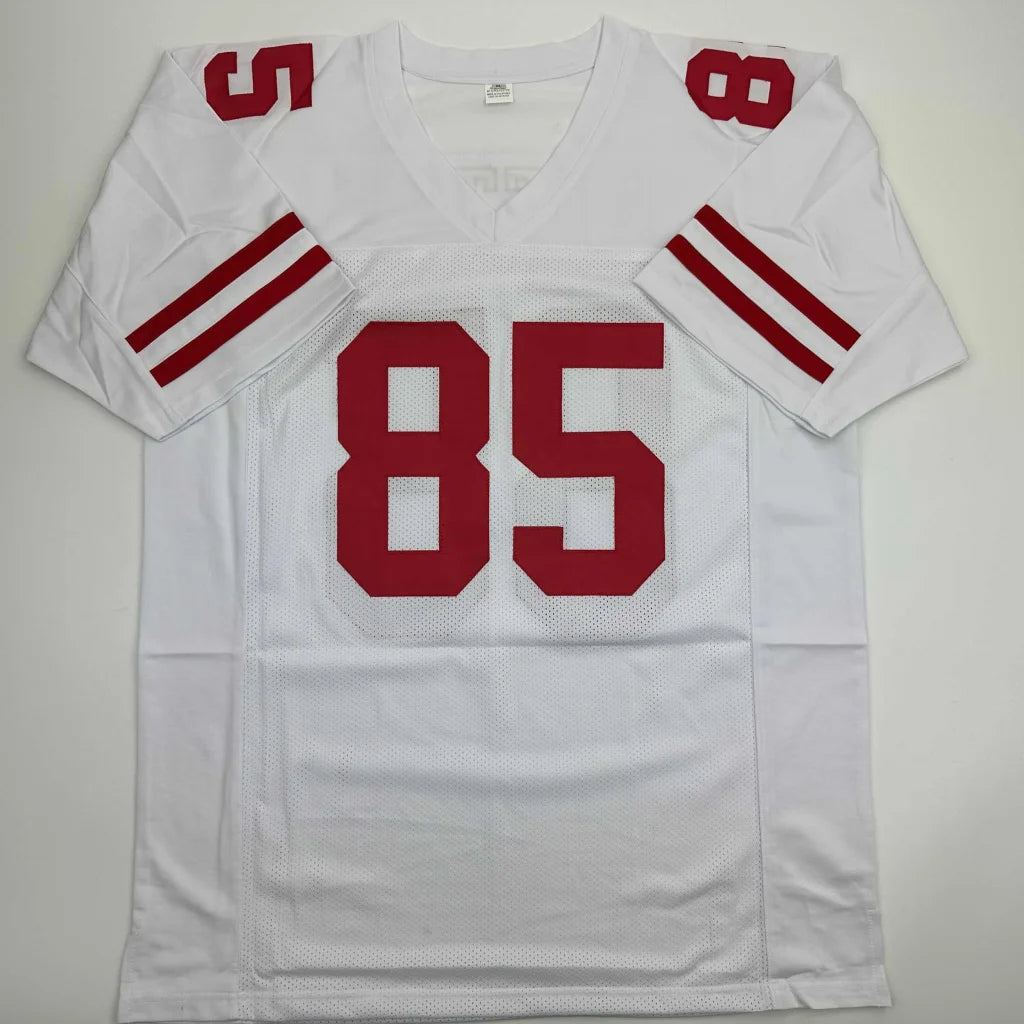 Autographed George Kittle San Francisco White Football Jersey Beckett BAS COA | Authenticated Signed Sports Jersey | vintageantiquesgifts.com