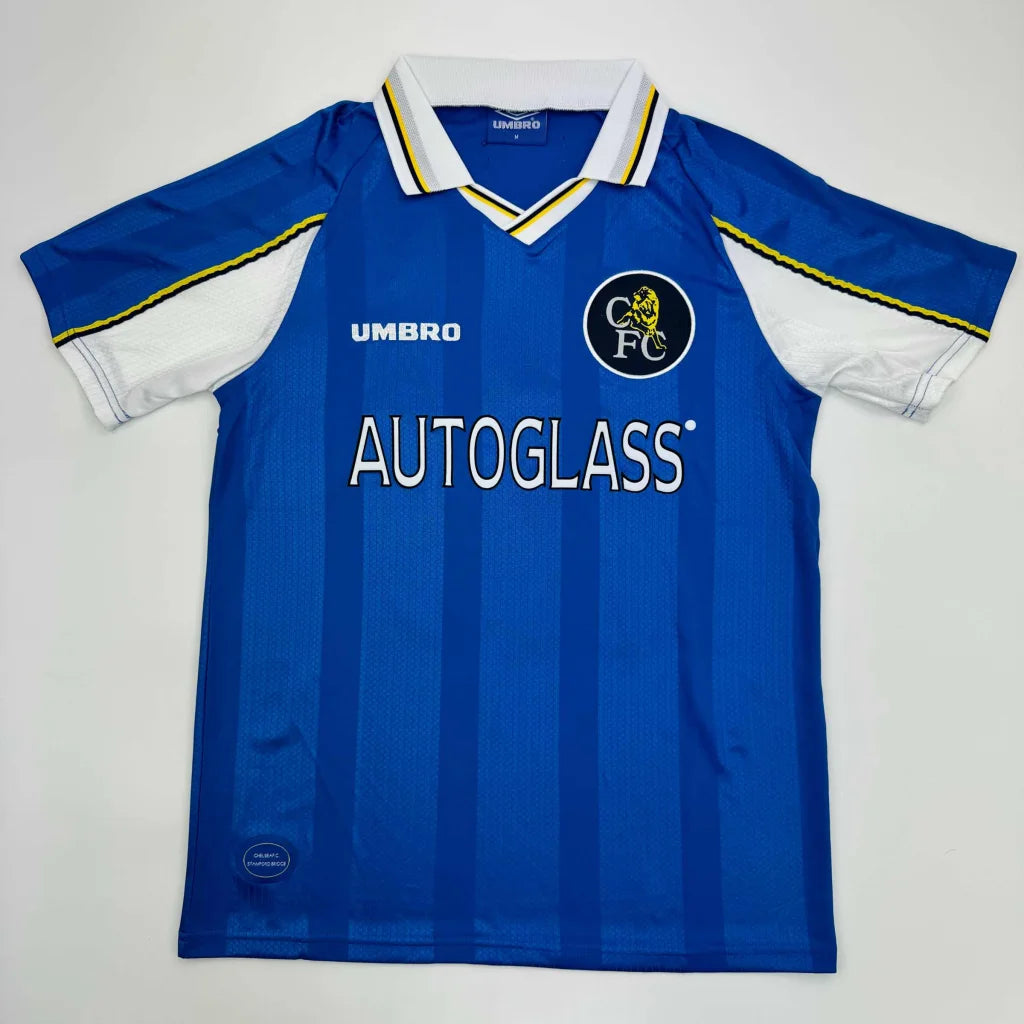 Autographed Gianfranco Zola Chelsea FC Blue Soccer Futbol Jersey Beckett BAS COA | Authenticated Signed Sports Jersey | vintageantiquesgifts.com