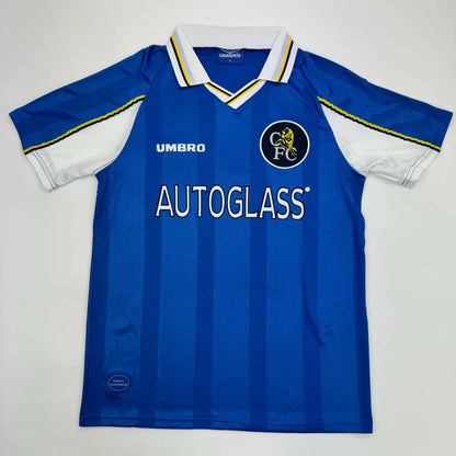 Autographed Gianfranco Zola Chelsea FC Blue Soccer Futbol Jersey Beckett BAS COA | Authenticated Signed Sports Jersey | vintageantiquesgifts.com