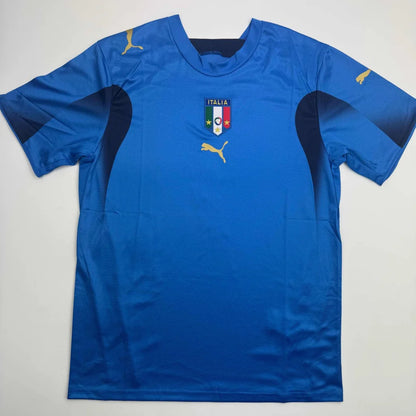 Autographed Gianluigi Buffon Italy blue Puma soccer jersey with gold accents