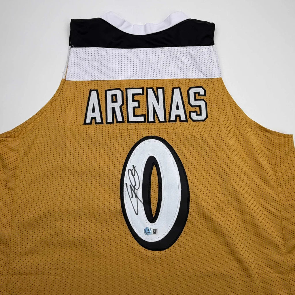 Autographed Gilbert Arenas Washington Gold Basketball Jersey Beckett BAS COA | Certified Authentic Signed Memorabilia | vintageantiquesgifts.com
