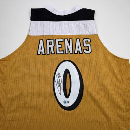 Autographed Gilbert Arenas Washington Gold Basketball Jersey Beckett BAS COA | Certified Authentic Signed Memorabilia | vintageantiquesgifts.com