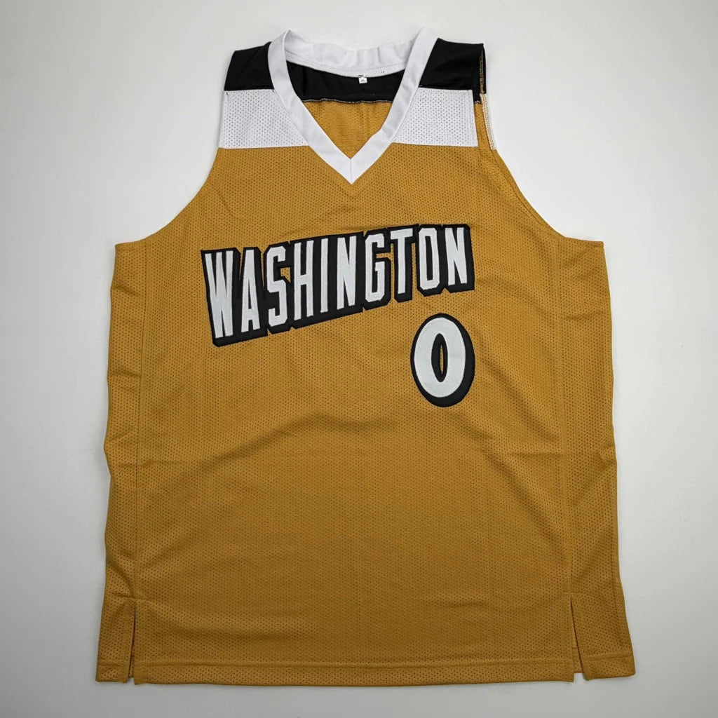 Autographed Gilbert Arenas Washington Gold Basketball Jersey Beckett BAS COA | Authenticated Signed Sports Jersey | vintageantiquesgifts.com