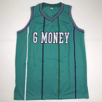 Autographed Glen Rice custom teal Charlotte jersey, professional sports league