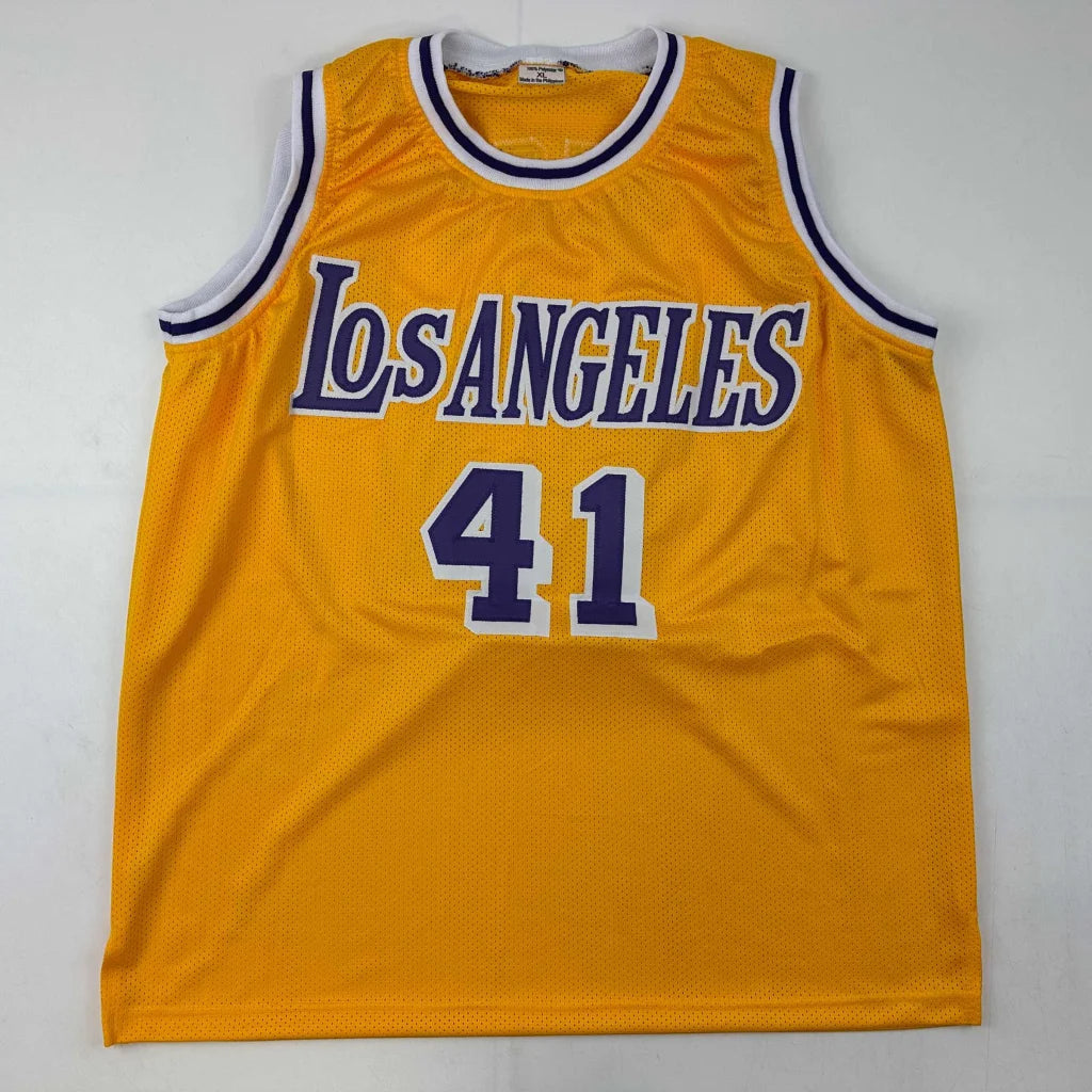 Autographed Glen Rice Los Angeles LA Yellow Basketball Jersey Beckett BAS COA | Authenticated Signed Sports Jersey | vintageantiquesgifts.com