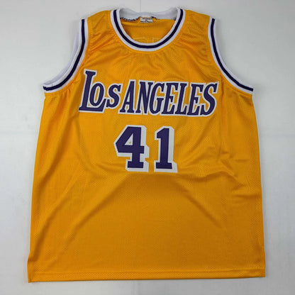 Autographed Glen Rice Los Angeles LA Yellow Basketball Jersey Beckett BAS COA | Authenticated Signed Sports Jersey | vintageantiquesgifts.com