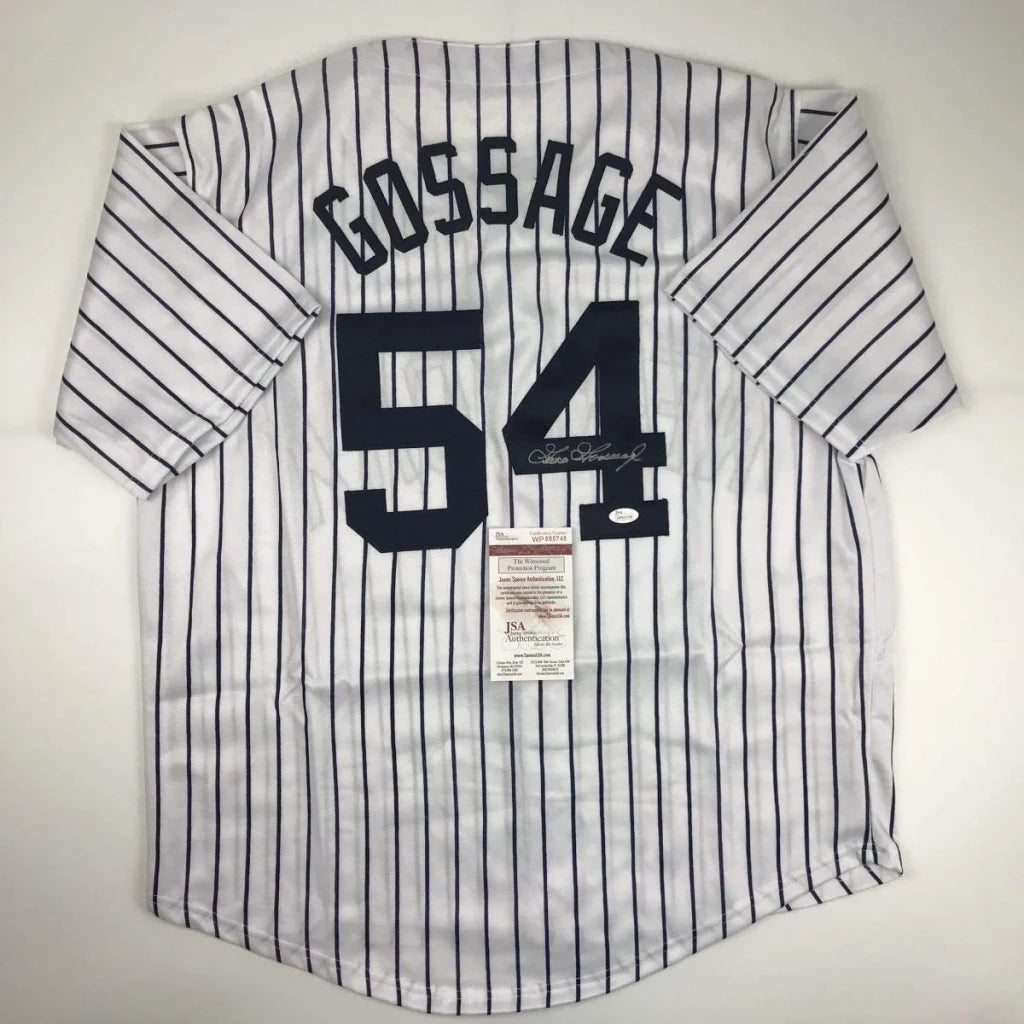 Autographed Goose Gossage New York Pinstripe Baseball Jersey JSA COA | Hall of Fame Sports Memorabilia | vintageantiquesgifts.com