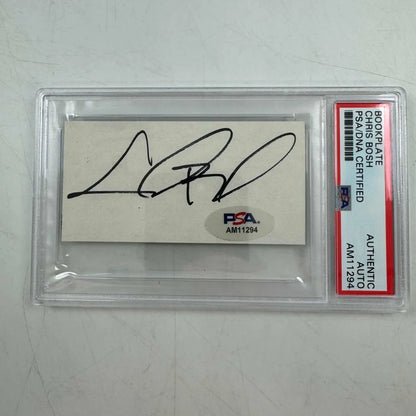 Signed Chris Bosh bookplate with PSA authentication on collectible card