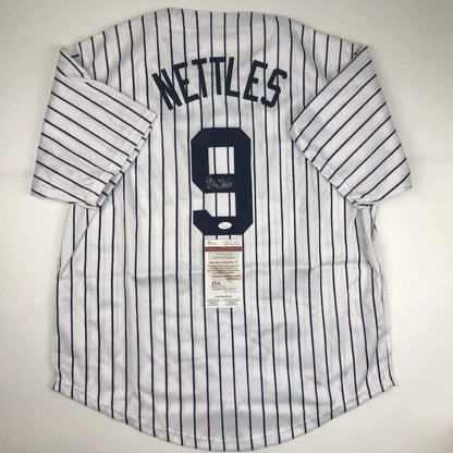Autographed Graig Nettles custom pinstripe jersey with JSA COA