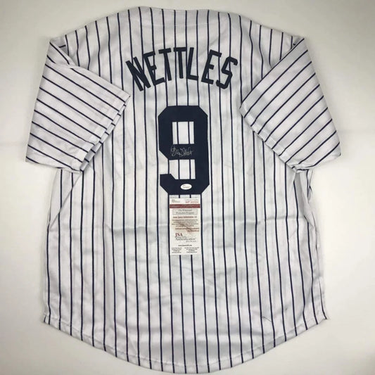 Autographed Graig Nettles custom pinstripe jersey with JSA COA