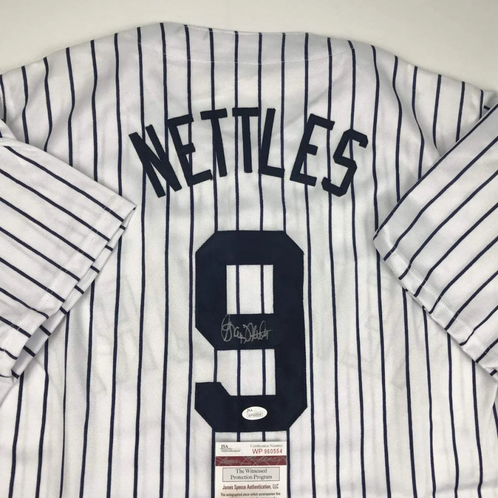 Autographed Graig Nettles New York pinstripe custom jersey number 9