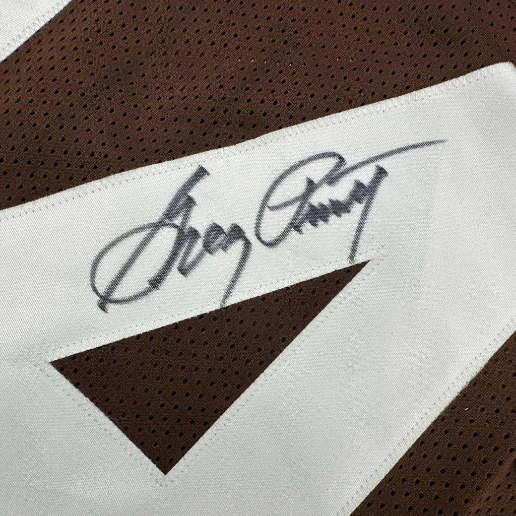 Autographed Greg Pruitt Cleveland Browns custom jersey with white mesh and brown V-panel