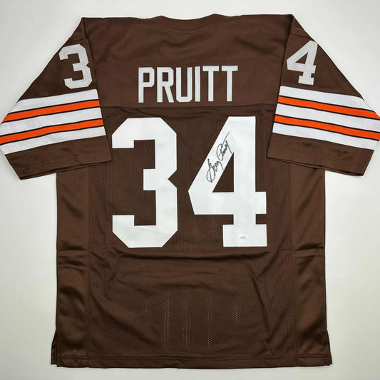 Autographed Greg Pruitt Cleveland Brown Football Jersey JSA COA | Hall of Fame Sports Memorabilia | vintageantiquesgifts.com