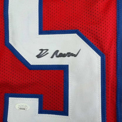 Autographed Greg Rousseau Buffalo Bills number 5 red white blue custom jersey JSA COA