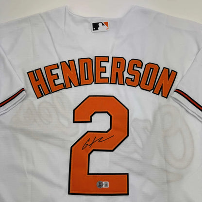 Custom Henderson professional sports league jersey with signature and orange black lettering