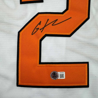 Autographed orange and white custom jersey from Henderson Professional Sports League