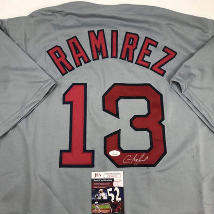 Autographed Hanley Ramirez Boston Grey Baseball Jersey JSA COA | Certified Authentic Signed Memorabilia | vintageantiquesgifts.com