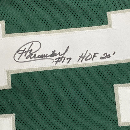 Autographed Harold Carmichael HOF 20 custom green Eagles jersey with patch