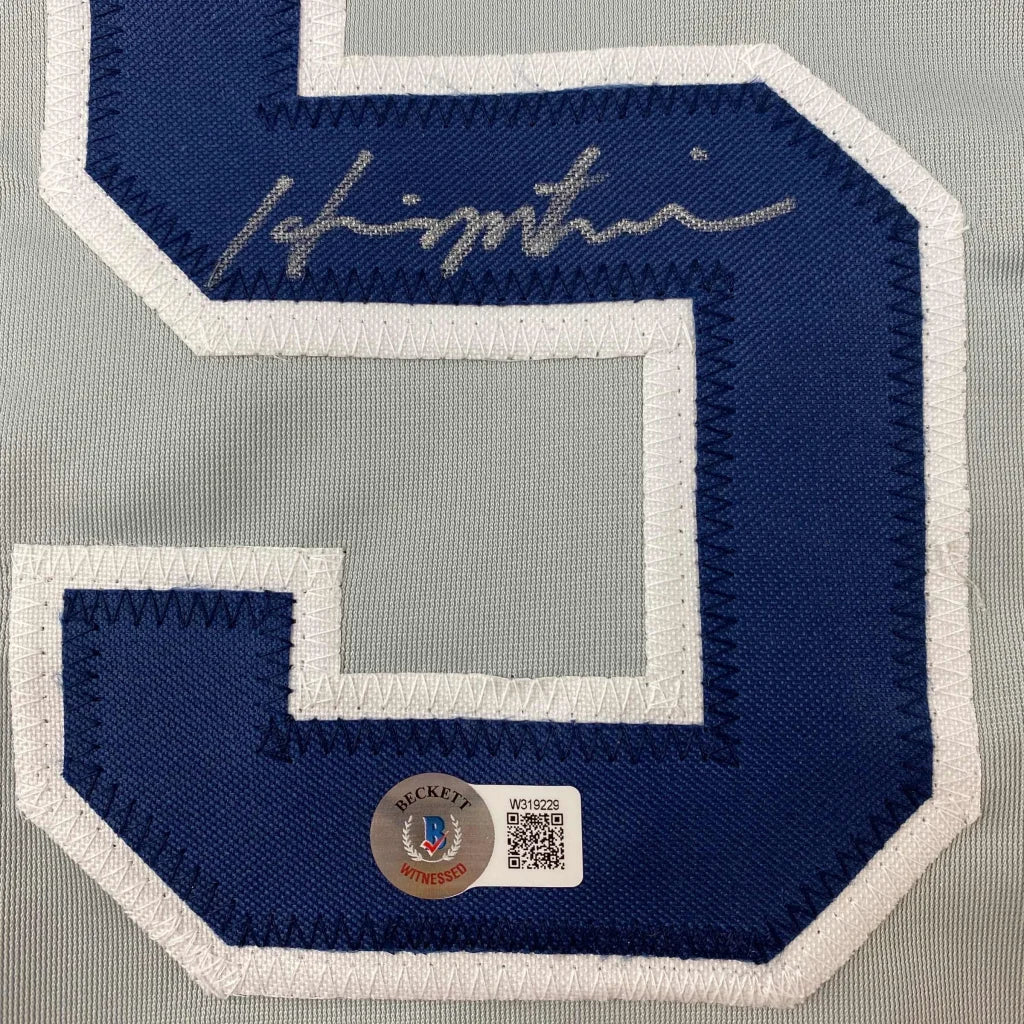 Autographed Hideki Matsui New York Grey Baseball Jersey Beckett BAS COA | Authenticated Signed Sports Jersey | vintageantiquesgifts.com