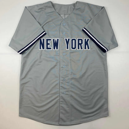 Autographed Hideki Matsui New York Grey Baseball Jersey Beckett BAS COA | Authenticated Signed Sports Jersey | vintageantiquesgifts.com