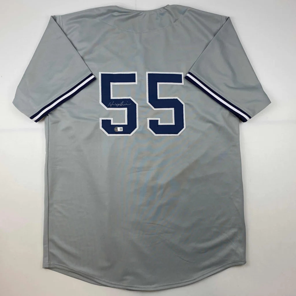 Autographed Hideki Matsui New York Grey Baseball Jersey Beckett BAS COA | Hall of Fame Sports Memorabilia | vintageantiquesgifts.com