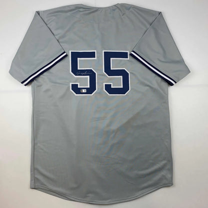Autographed Hideki Matsui New York Grey Baseball Jersey Beckett BAS COA | Hall of Fame Sports Memorabilia | vintageantiquesgifts.com