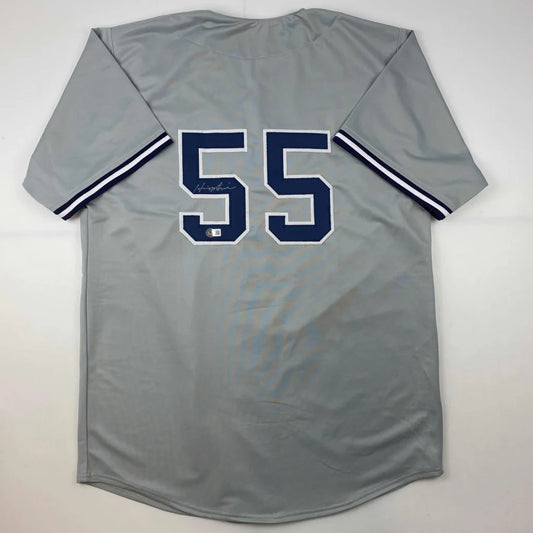 Autographed Hideki Matsui New York Grey Baseball Jersey Beckett BAS COA | Hall of Fame Sports Memorabilia | vintageantiquesgifts.com
