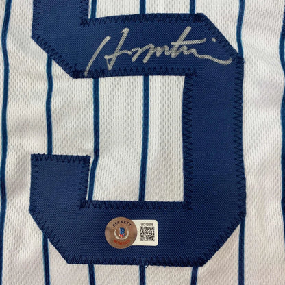 Autographed Hideki Matsui New York Yankees pinstripe jersey with number 3