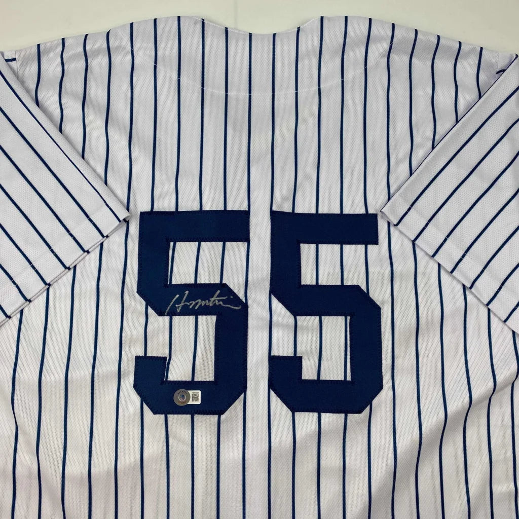 Autographed Hideki Matsui New York Yankees pinstripe custom jersey with number 55