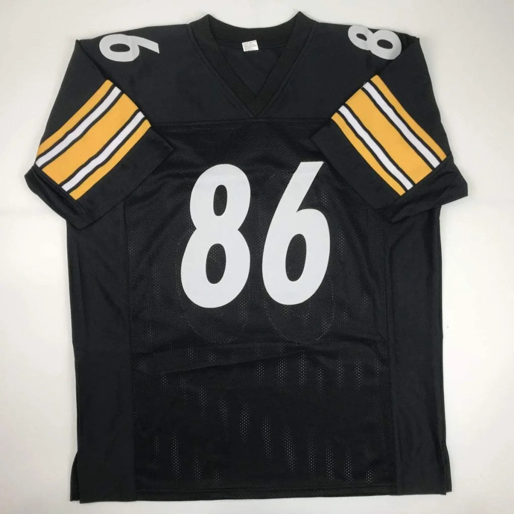 Black and gold striped custom jersey from Professional Sports League featuring white numbers