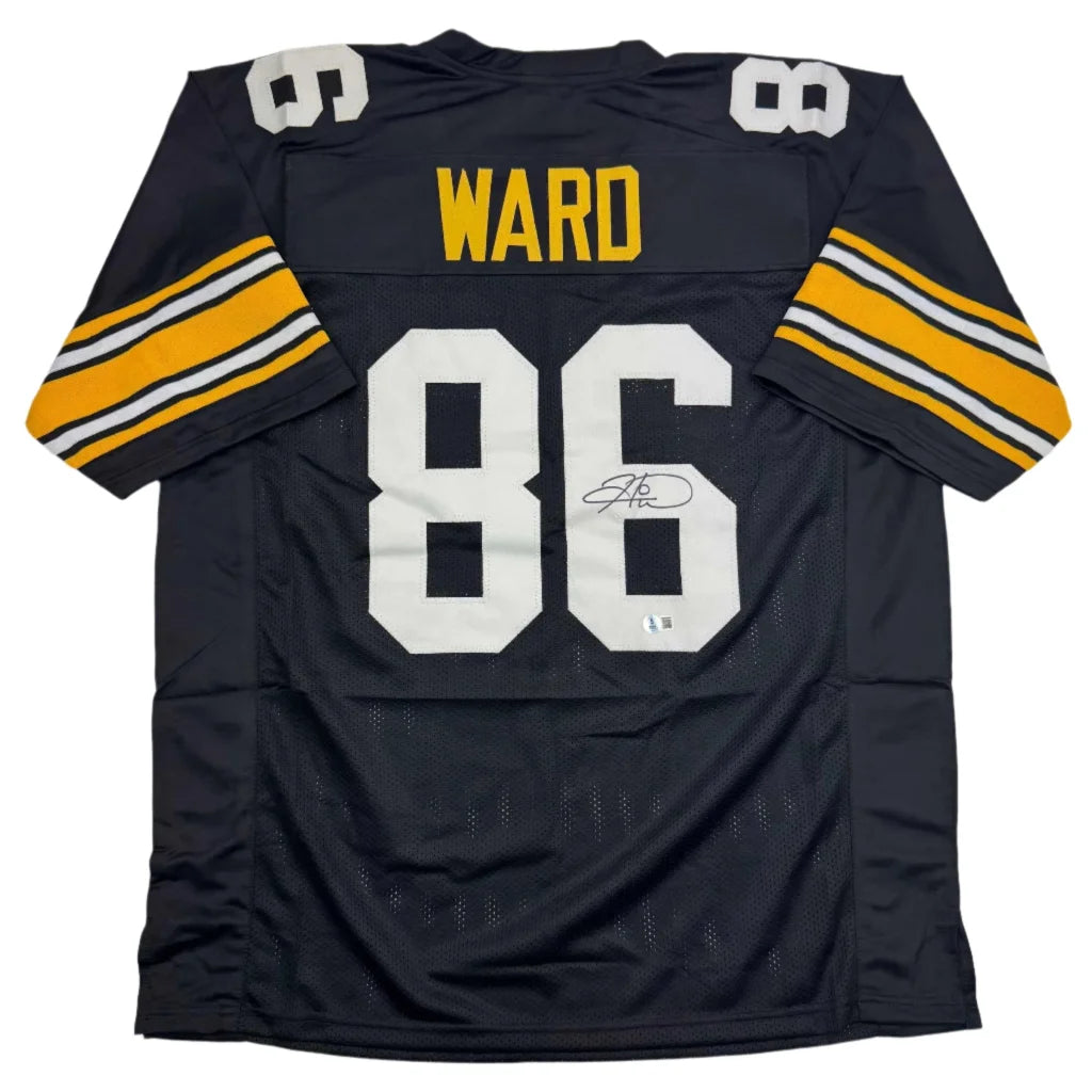 Black and gold professional sports league custom jersey with WARD 86 name and number