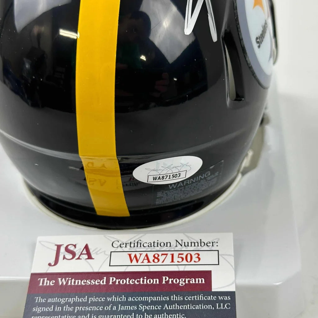 Autographed Hines Ward Pittsburgh Steelers Mini Football Helmet JSA COA | Certified Authentic Signed Memorabilia | vintageantiquesgifts.com