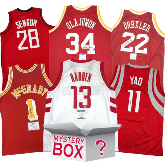 Autographed Houston Basketball Jersey Mystery Box with PSA JSA or Beckett COA | Hall of Fame Sports Memorabilia | vintageantiquesgifts.com