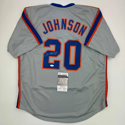 Autographed Howard Johnson HOJO New York Grey Baseball Jersey JSA COA | Hall of Fame Sports Memorabilia | vintageantiquesgifts.com