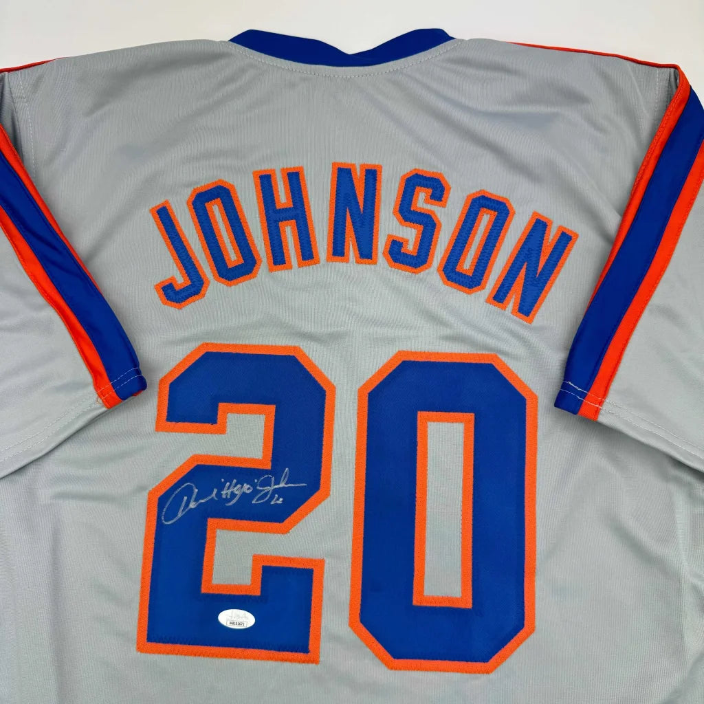 Autographed Howard Johnson HOJO New York Grey Baseball Jersey JSA COA | Certified Authentic Signed Memorabilia | vintageantiquesgifts.com