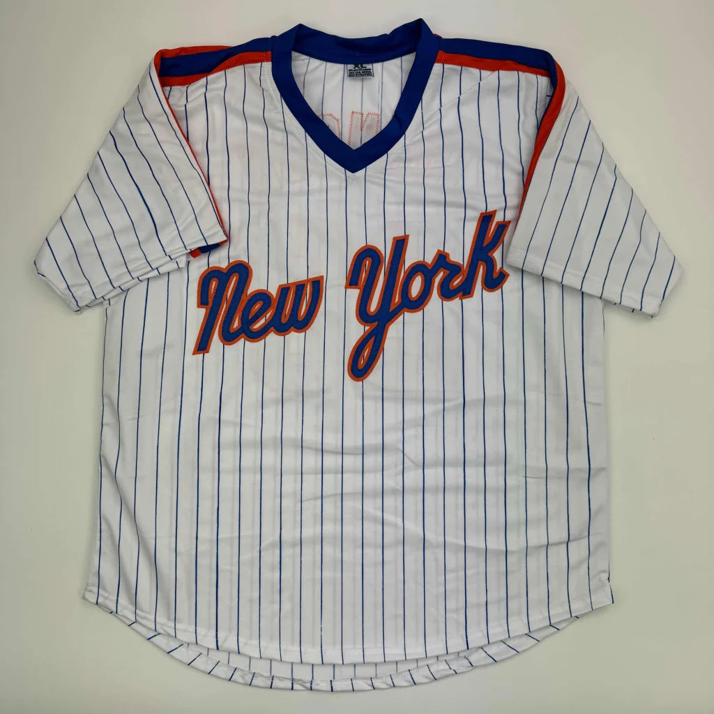 Autographed Howard Johnson HOJO New York Pinstripe Baseball Jersey JSA COA | Authenticated Signed Sports Jersey | vintageantiquesgifts.com