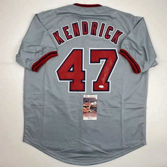 Autographed Howie Kendrick Washington Grey Baseball Jersey JSA COA | Hall of Fame Sports Memorabilia | vintageantiquesgifts.com