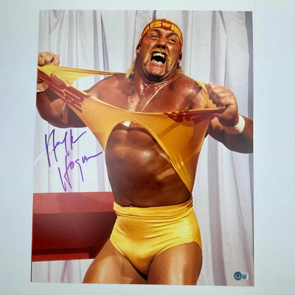 Autographed/Signed Hulk Hogan 16x20 WWE WWF Hulkamania Wrestling Photo Beckett BAS COA #4